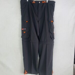 Y2K Diesel Parachute Cargo Pants Mens 36 Gorpcore Techwear Tactical Utility Grey